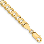 Gold (10K & 14K) Open Concave Curb Chain Bracelet - 10k Yellow Gold / 7 in / 5.25 mm