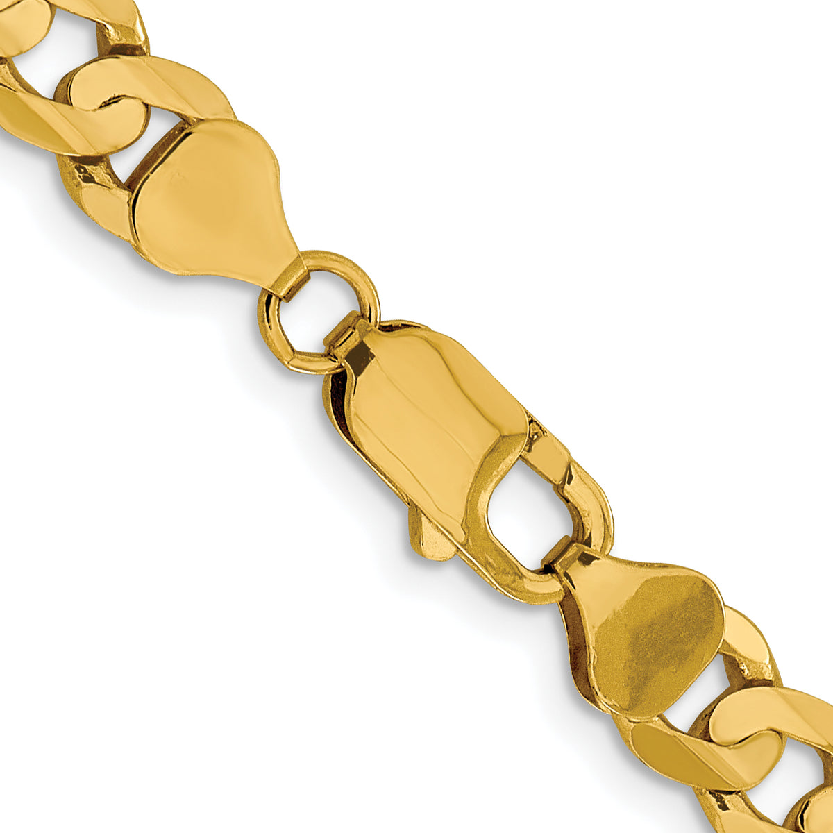 Gold (10K & 14K) Open Concave Curb Chain - 10k Yellow Gold / 22 in / 7.5 mm