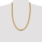 Gold (10K & 14K) Open Concave Curb Chain - 10k Yellow Gold / 26 in / 7.5 mm