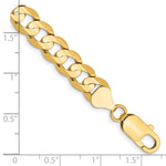 Gold (10K & 14K) Open Concave Curb Chain Bracelet - 10k Yellow Gold / 7 in / 7.5 mm