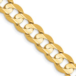 Gold (10K & 14K) Open Concave Curb Chain - 10k Yellow Gold / 22 in / 7.5 mm