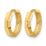Leslie's Gold Polished and Grooved Hinged Hoop Earrings - 10k Yellow Gold / 13 mm