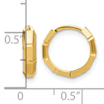 Leslie's Gold Polished and Grooved Hinged Hoop Earrings - 10k Yellow Gold / 13 mm