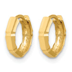 Leslie's Gold Polished and Grooved Hinged Hoop Earrings - 10k Yellow Gold / 10.75 mm