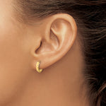 Leslie's Gold Polished and Grooved Hinged Hoop Earrings - 10k Yellow Gold / 10.75 mm