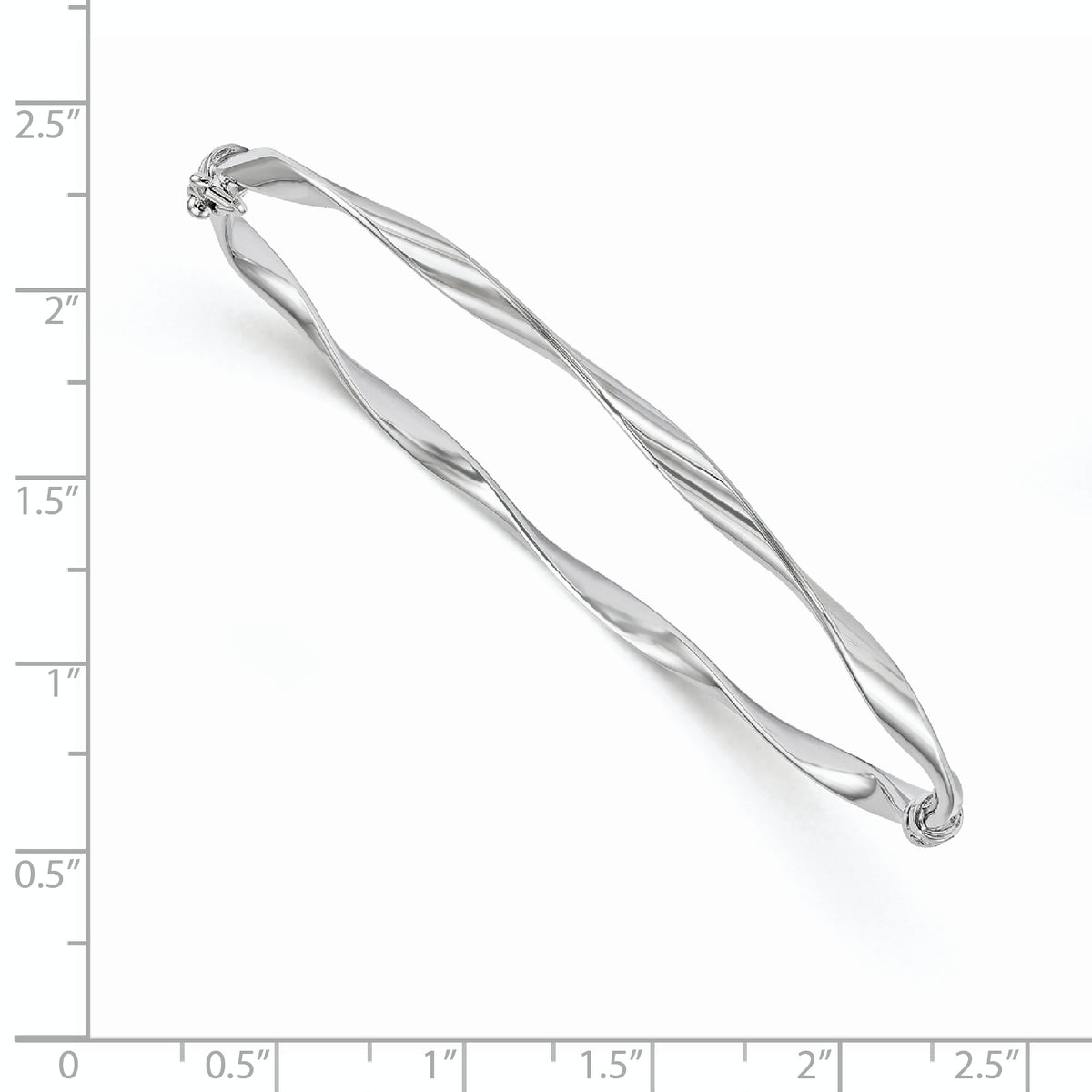 Hinged Bangle - 10k White Gold / Polished