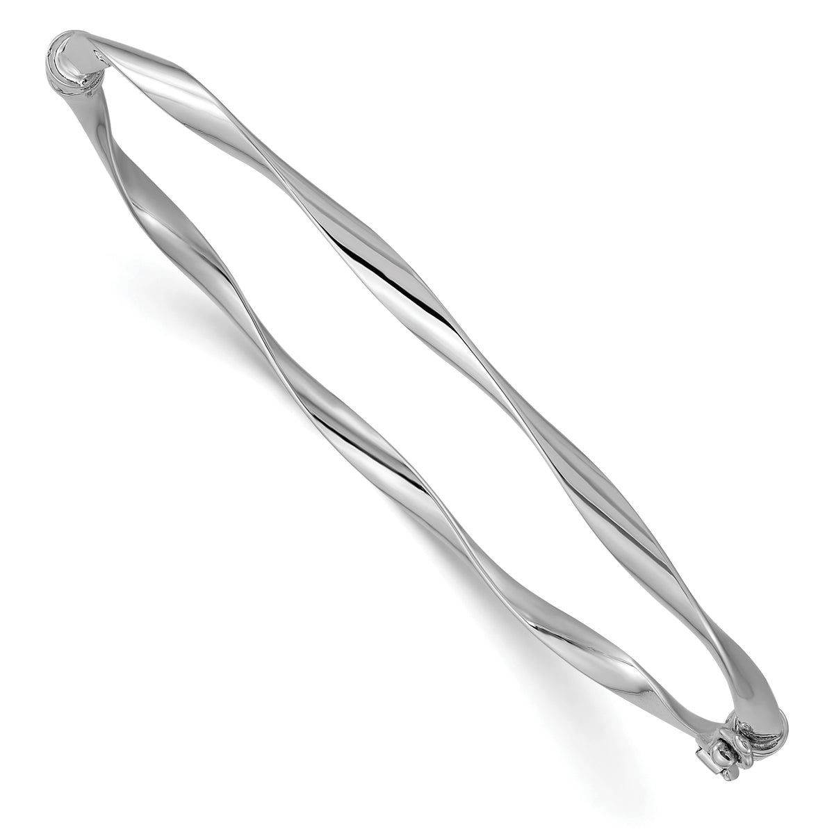 Hinged Bangle - 10k White Gold / Polished