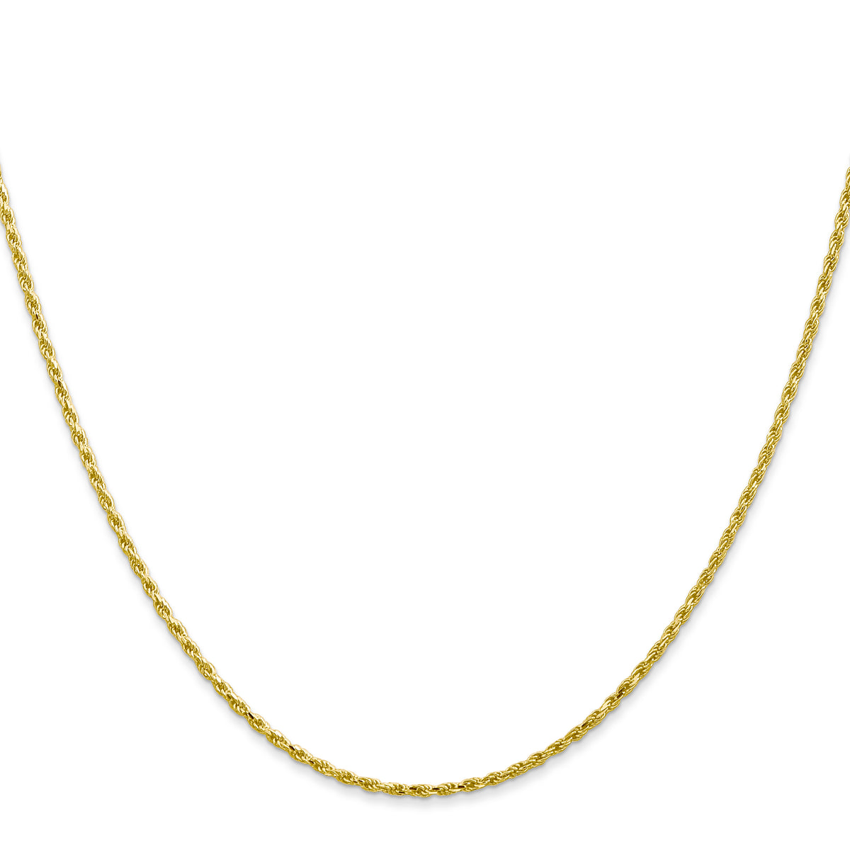 Gold (10K & 14K) Diamond-Cut Machine-Made Rope Chain - 10k Yellow Gold / 16 in / 1.3 mm
