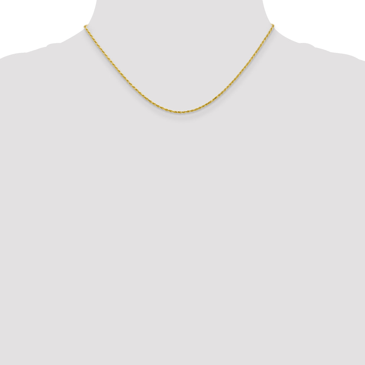 Gold (10K & 14K) Diamond-Cut Machine-Made Rope Chain - 10k Yellow Gold / 16 in / 1.3 mm