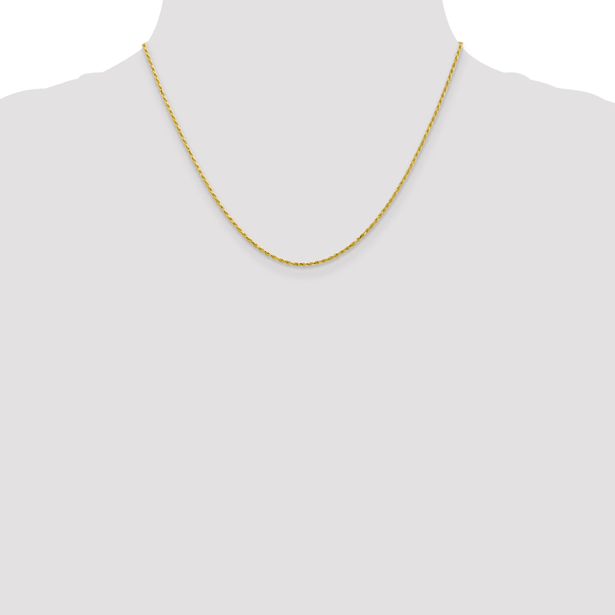 Gold (10K & 14K) Diamond-Cut Machine-Made Rope Chain - 10k Yellow Gold / 18 in / 1.3 mm