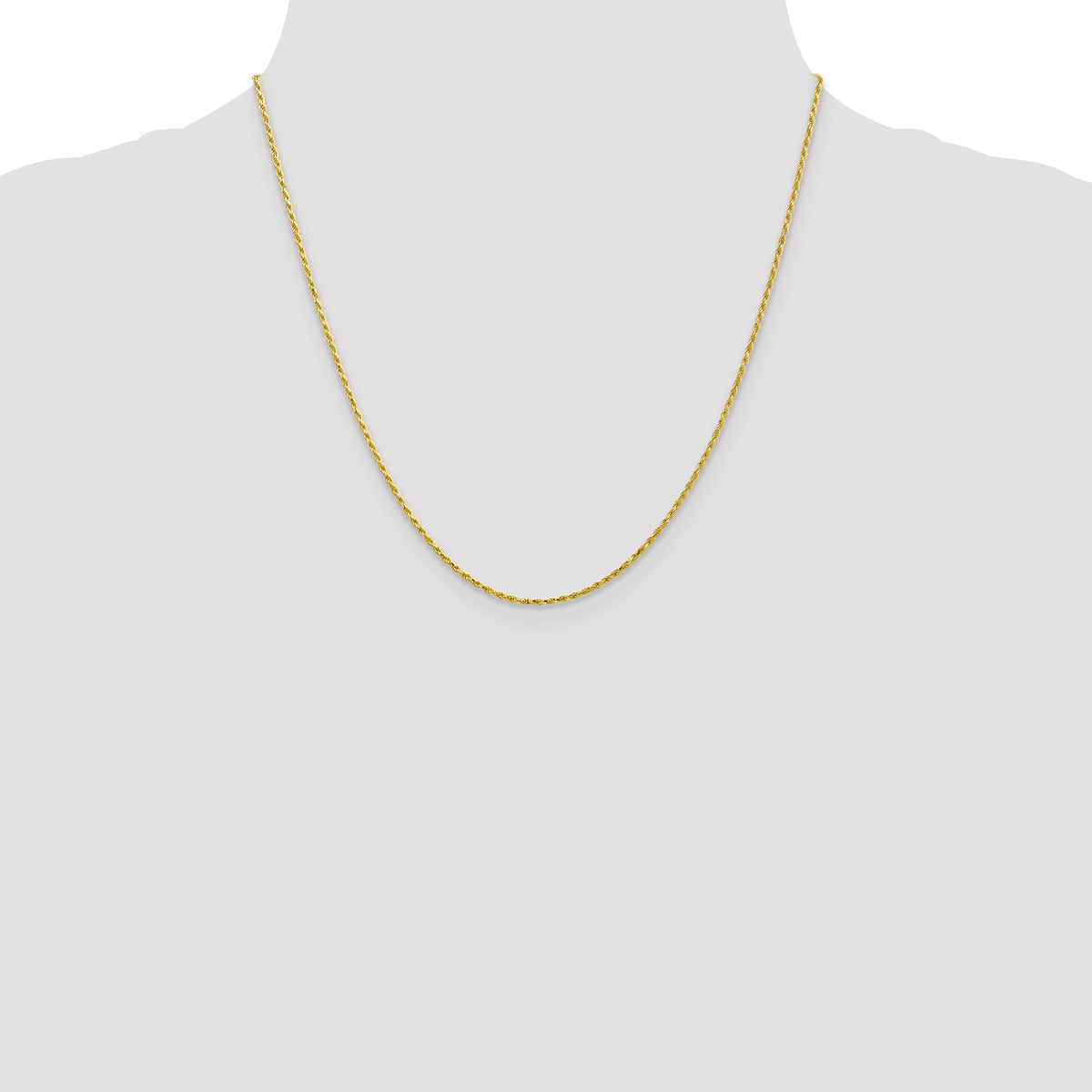 Gold (10K & 14K) Diamond-Cut Machine-Made Rope Chain - 10k Yellow Gold / 20 in / 1.3 mm
