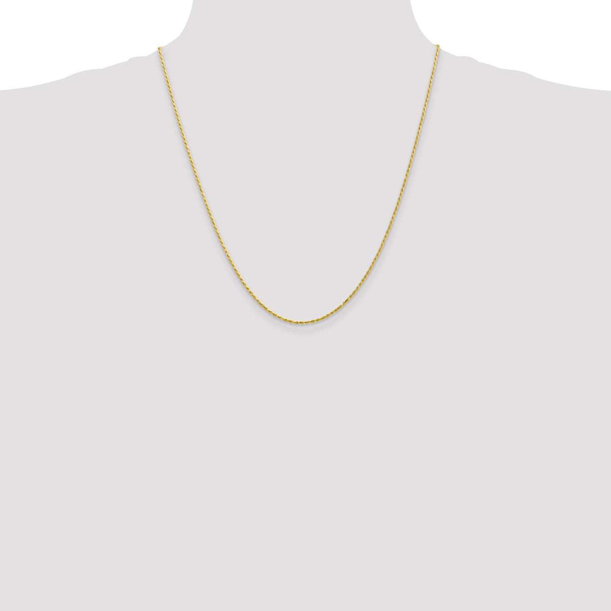 Gold (10K & 14K) Diamond-Cut Machine-Made Rope Chain - 10k Yellow Gold / 22 in / 1.3 mm
