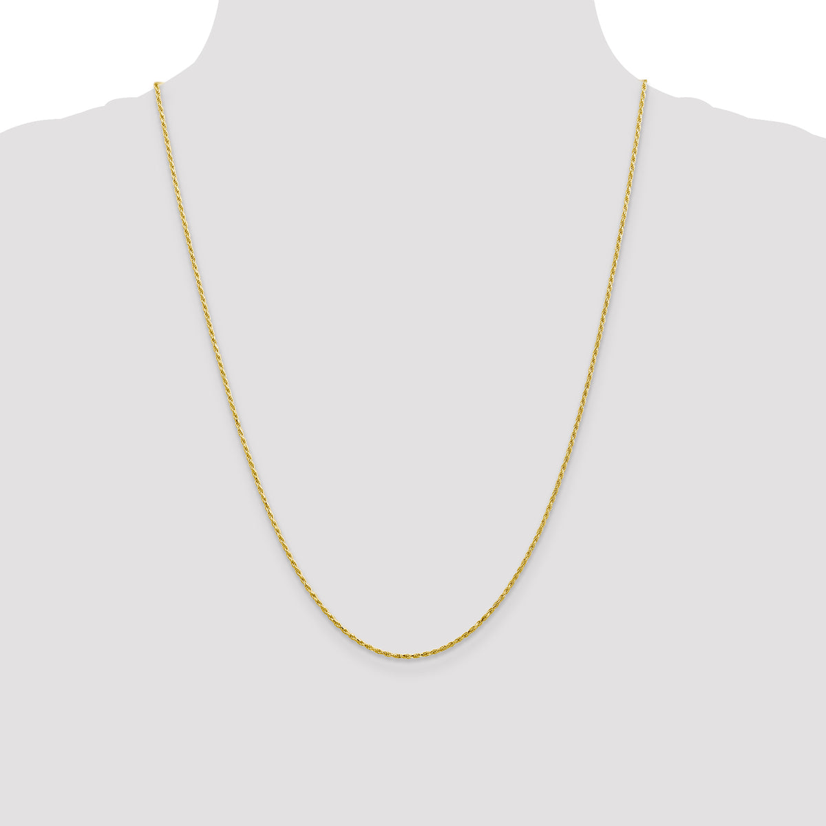 Gold (10K & 14K) Diamond-Cut Machine-Made Rope Chain - 10k Yellow Gold / 24 in / 1.3 mm