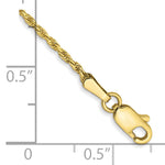 Gold (10K & 14K) Diamond-Cut Machine-Made Rope Chain Bracelet - 10k Yellow Gold / 7 in / 1.3 mm