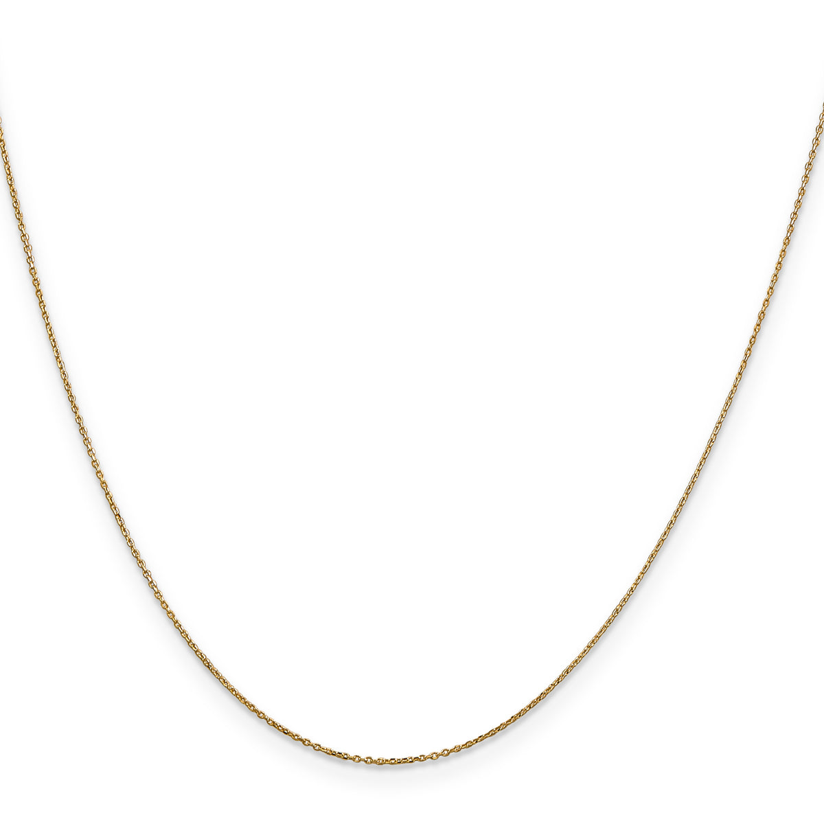 Gold (10K & 14K) Diamond-Cut Round Open Link Cable Chain - 10k Yellow Gold / 14 in / 0.6 mm