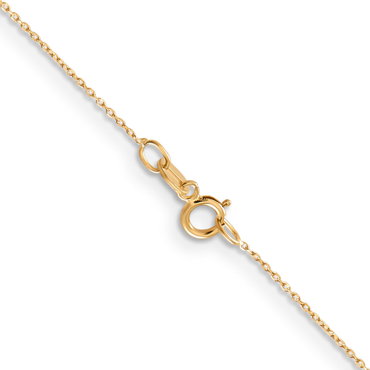 Gold (10K & 14K) Diamond-Cut Round Open Link Cable Chain - 10k Yellow Gold / 14 in / 0.6 mm