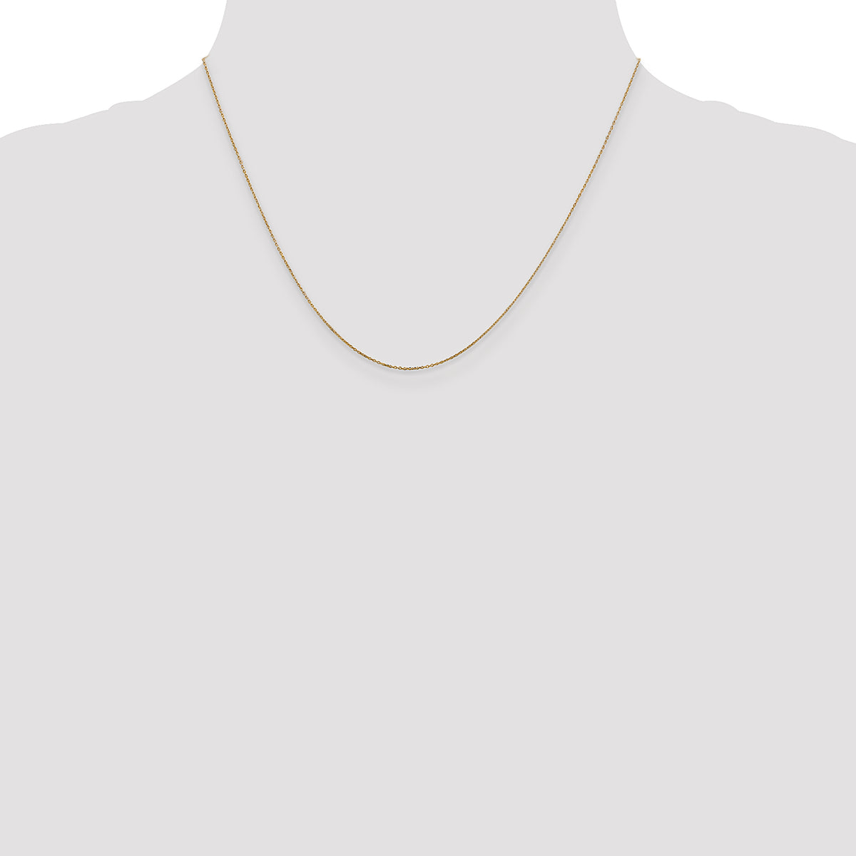 Gold (10K & 14K) Diamond-Cut Round Open Link Cable Chain - 10k Yellow Gold / 18 in / 0.6 mm