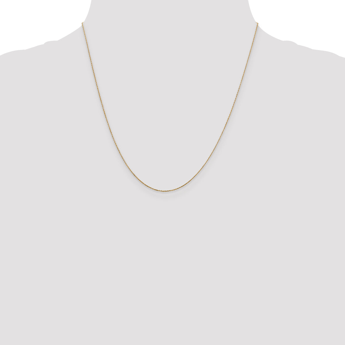 Gold (10K & 14K) Diamond-Cut Round Open Link Cable Chain - 10k Yellow Gold / 20 in / 0.6 mm