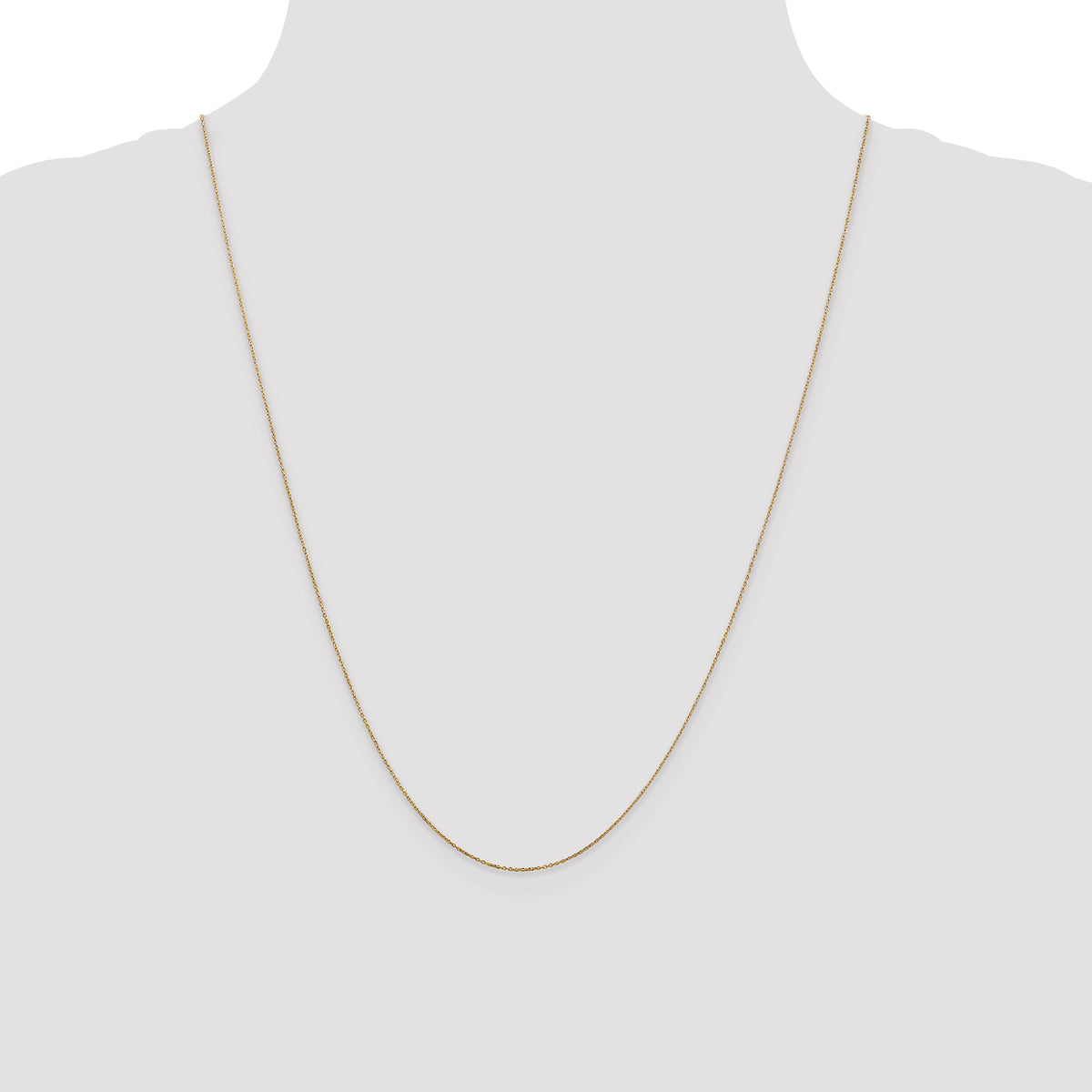 Gold (10K & 14K) Diamond-Cut Round Open Link Cable Chain - 10k Yellow Gold / 24 in / 0.6 mm