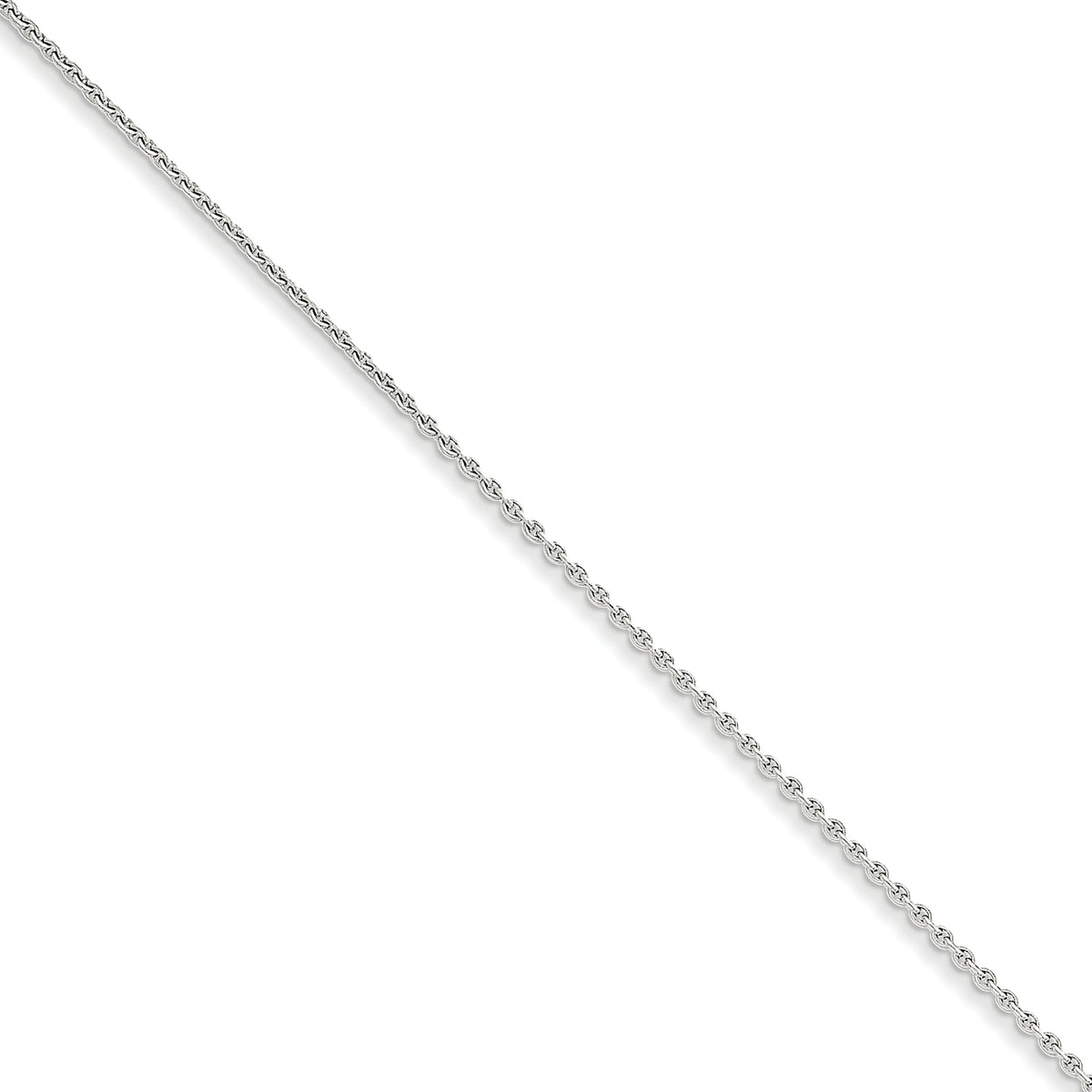 Gold (10K & 14K) Round Open Link Cable Chain Anklet - 10k White Gold / 10 in / 1.4 mm