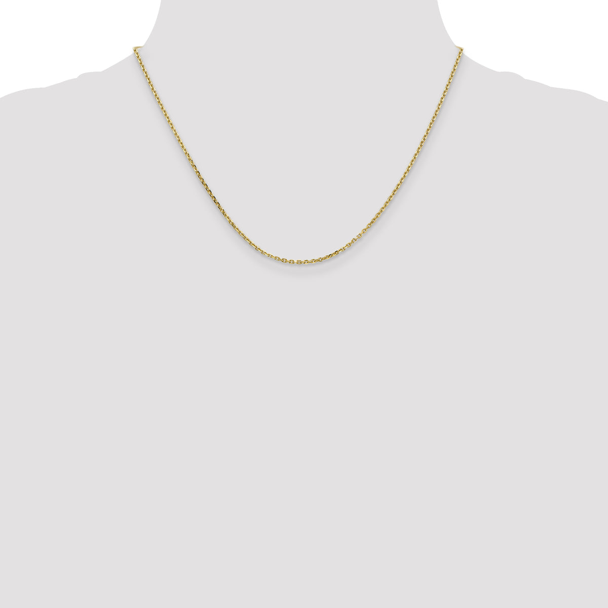 Gold (10K & 14K) Diamond-Cut Cable Chain - 10k Yellow Gold / 18 in / 1.65 mm