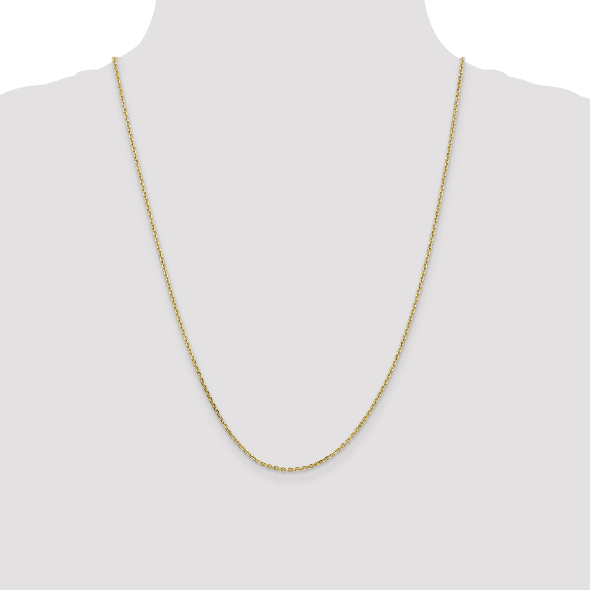 Gold (10K & 14K) Diamond-Cut Cable Chain - 10k Yellow Gold / 24 in / 1.65 mm