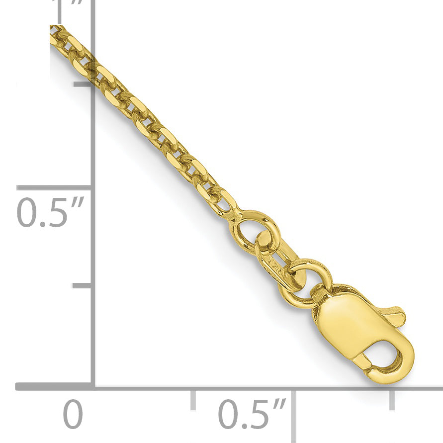 Gold (10K & 14K) Diamond-Cut Cable Chain Bracelet - 10k Yellow Gold / 1.65 mm