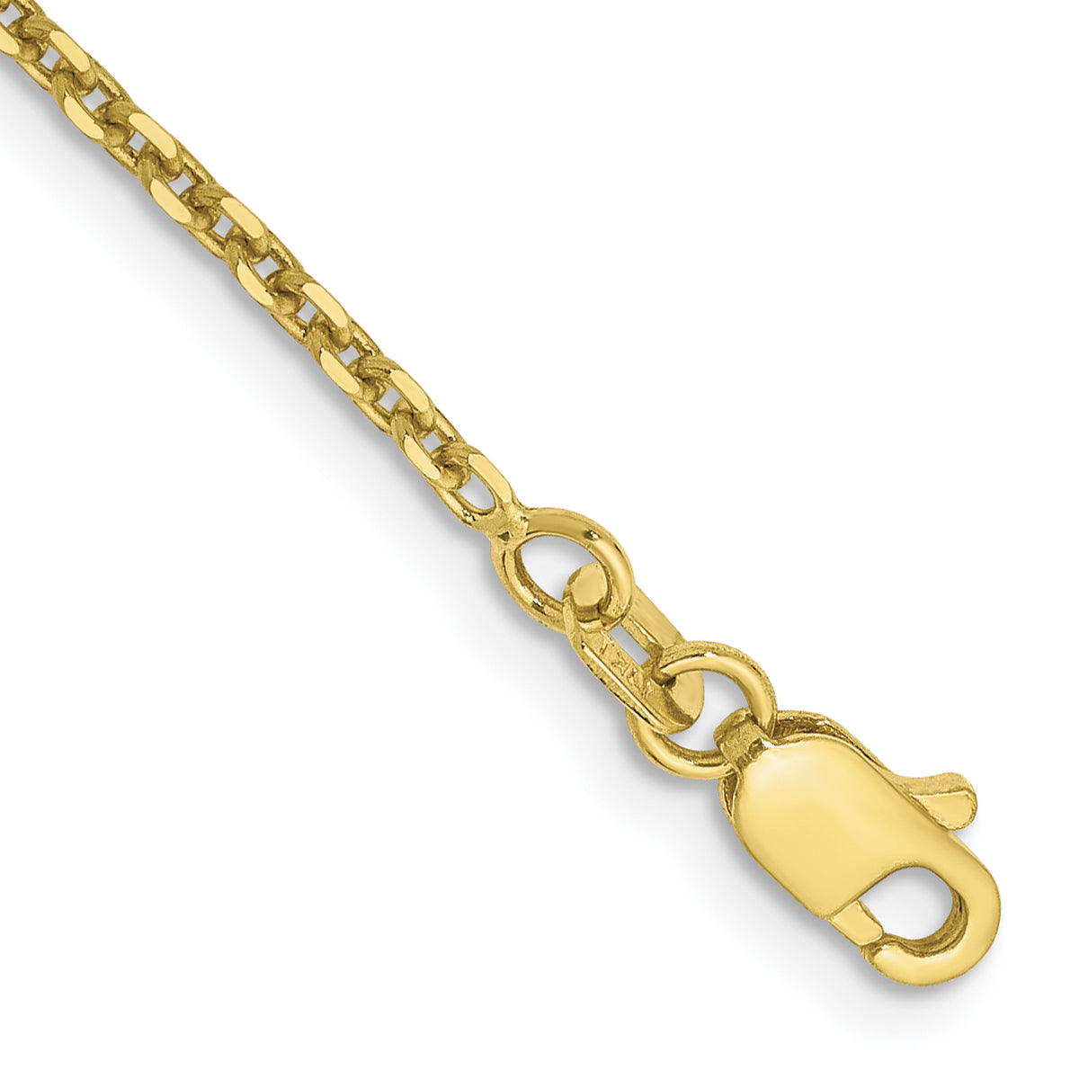 Gold (10K & 14K) Diamond-Cut Cable Chain Bracelet - 10k Yellow Gold / 1.65 mm
