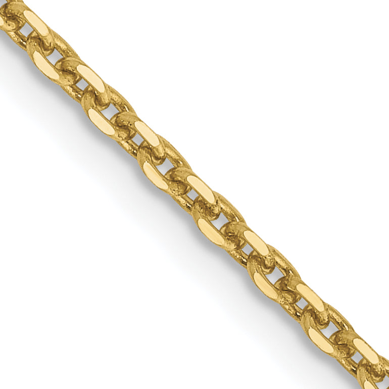 Gold (10K & 14K) Diamond-Cut Cable Chain - 10k Yellow Gold / 16 in / 1.65 mm