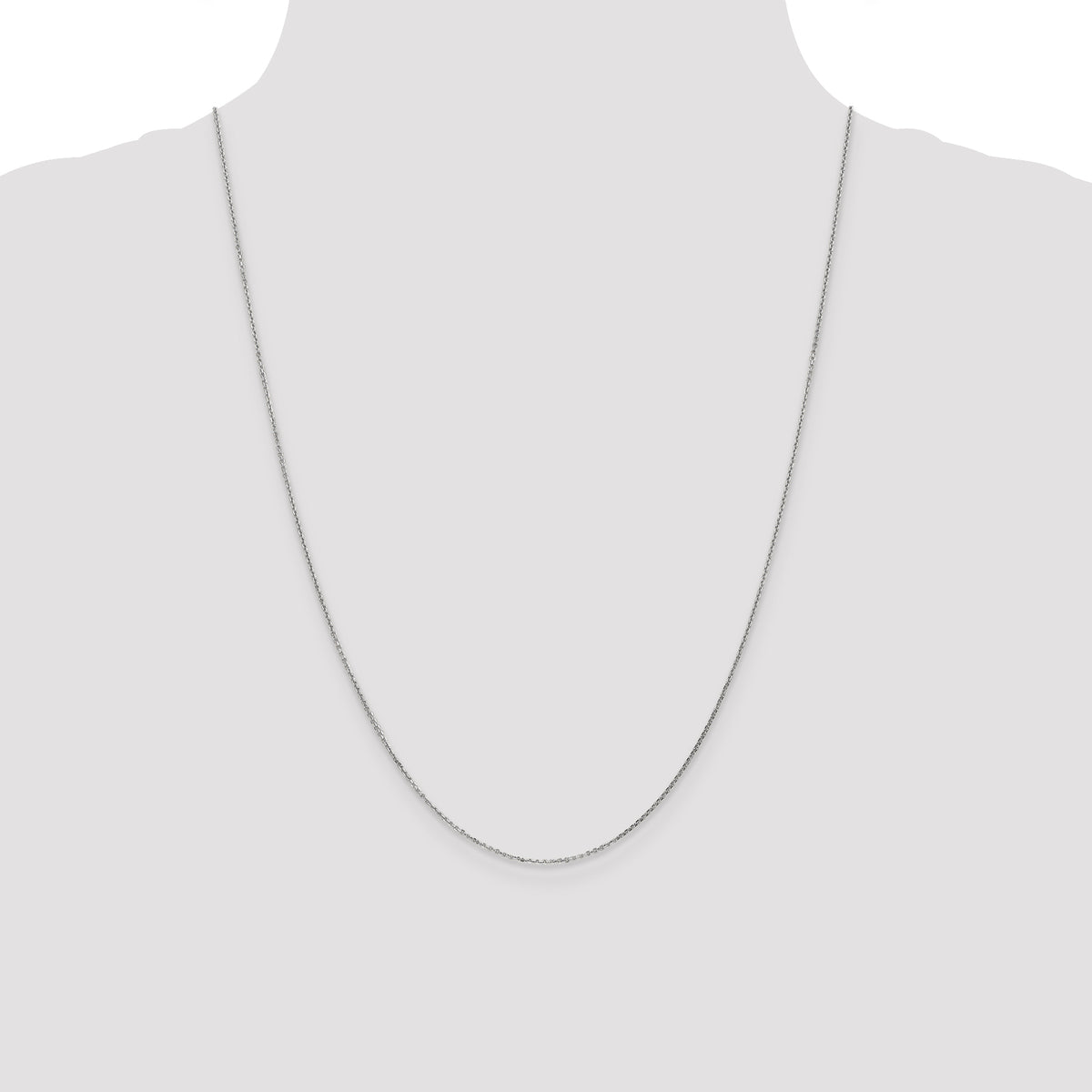 Gold (10K & 14K) Diamond-Cut Cable Chain - 10k White Gold / 24 in / 0.95 mm