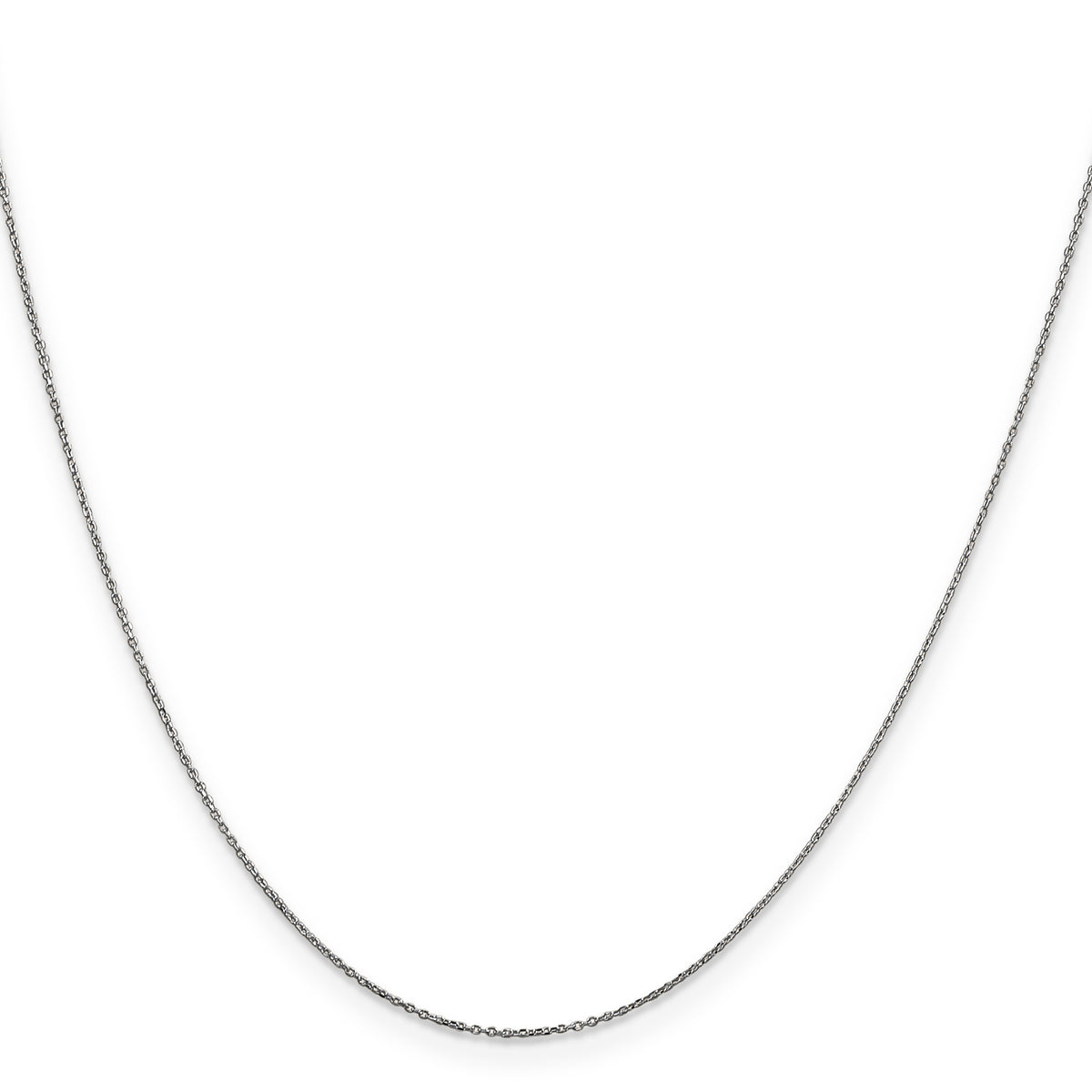 Gold (10K & 14K) Diamond-Cut Round Open Link Cable Chain - 10k White Gold / 14 in / 0.6 mm
