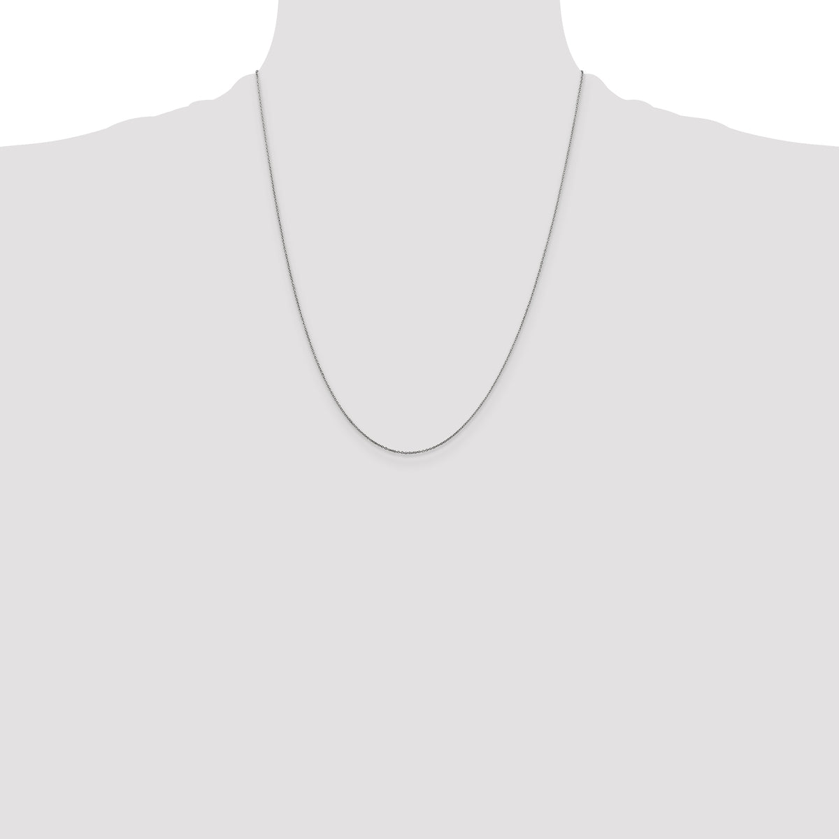 Gold (10K & 14K) Diamond-Cut Round Open Link Cable Chain - 10k White Gold / 22 in / 0.6 mm