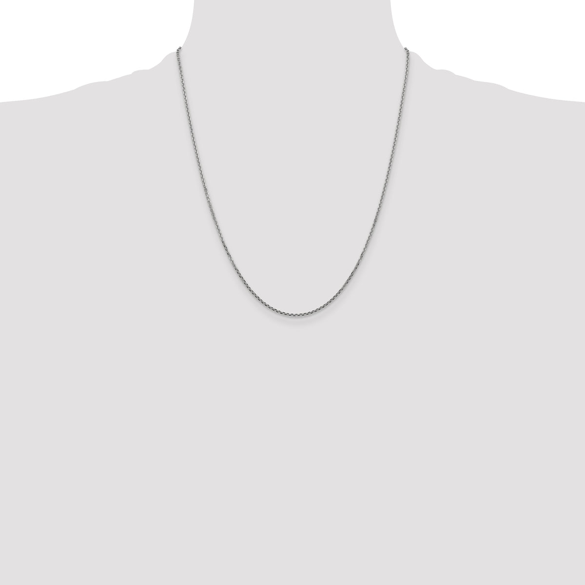 Gold (10K & 14K) Diamond-Cut Cable Chain - 10k White Gold / 22 in / 1.45 mm