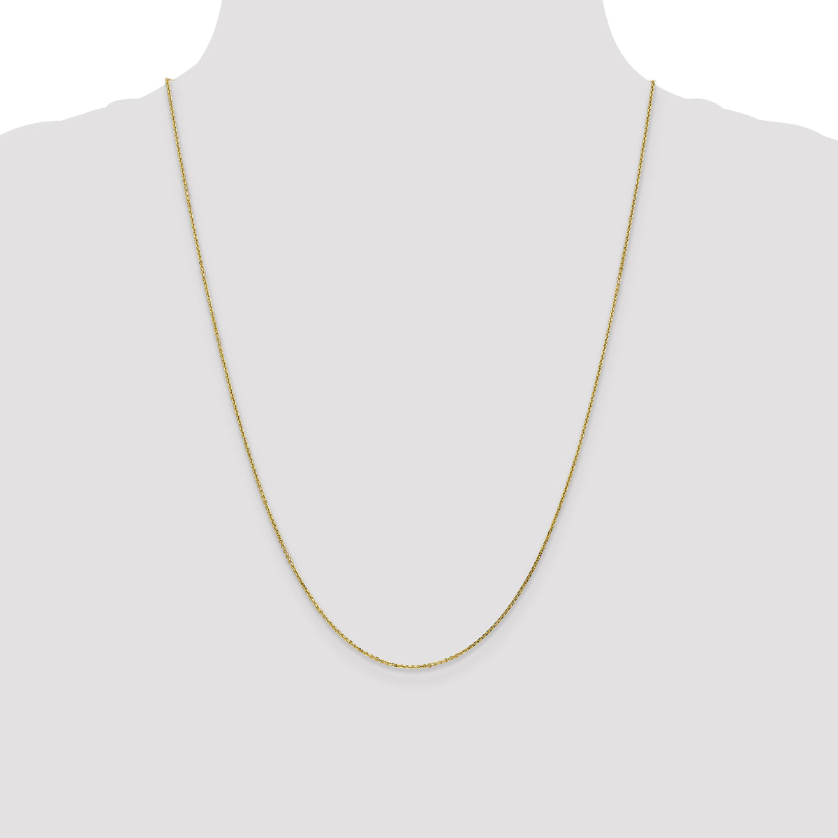 Gold (10K & 14K) Diamond-Cut Cable Chain - 10k Yellow Gold / 24 in / 0.95 mm
