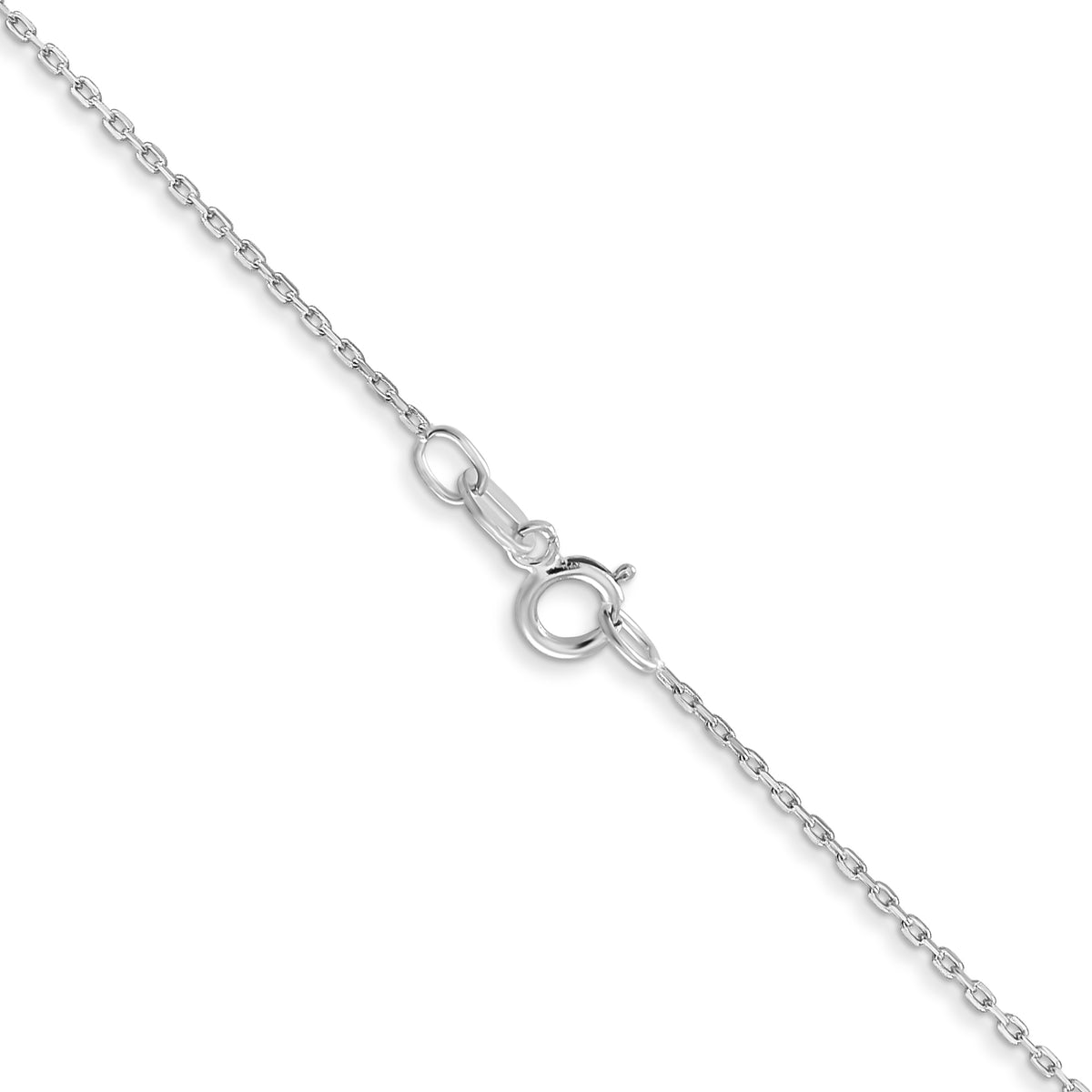 Gold (10K & 14K) Diamond-Cut Cable Chain - 10k White Gold / 14 in / 0.8 mm, Spring Ring