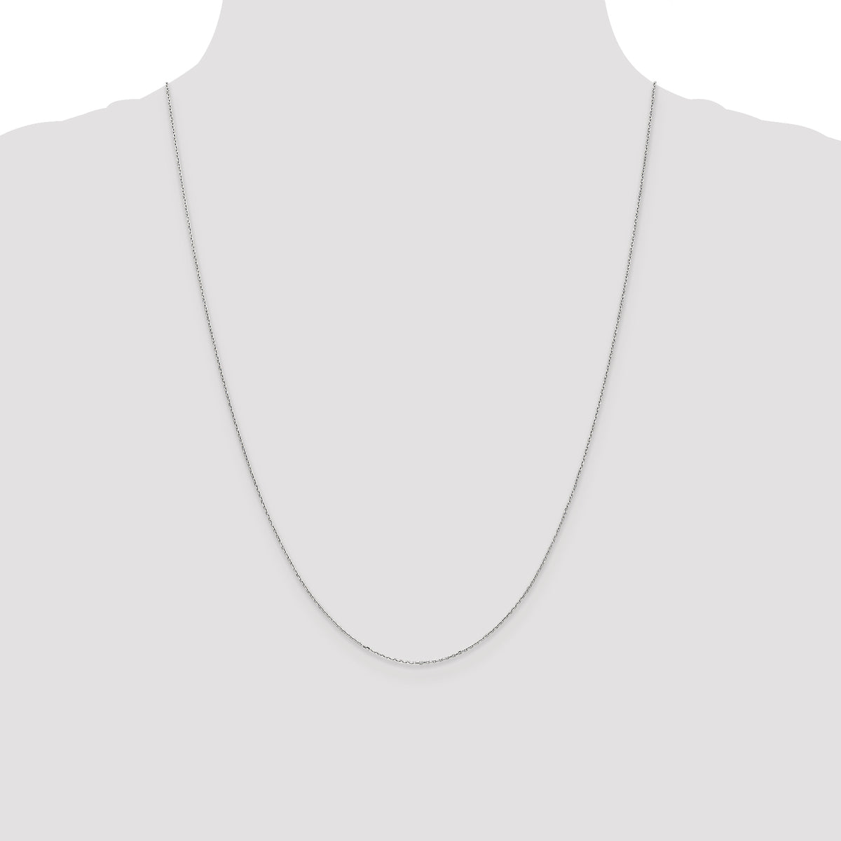 Gold (10K & 14K) Diamond-Cut Cable Chain - 10k White Gold / 24 in / 0.8 mm, Spring Ring