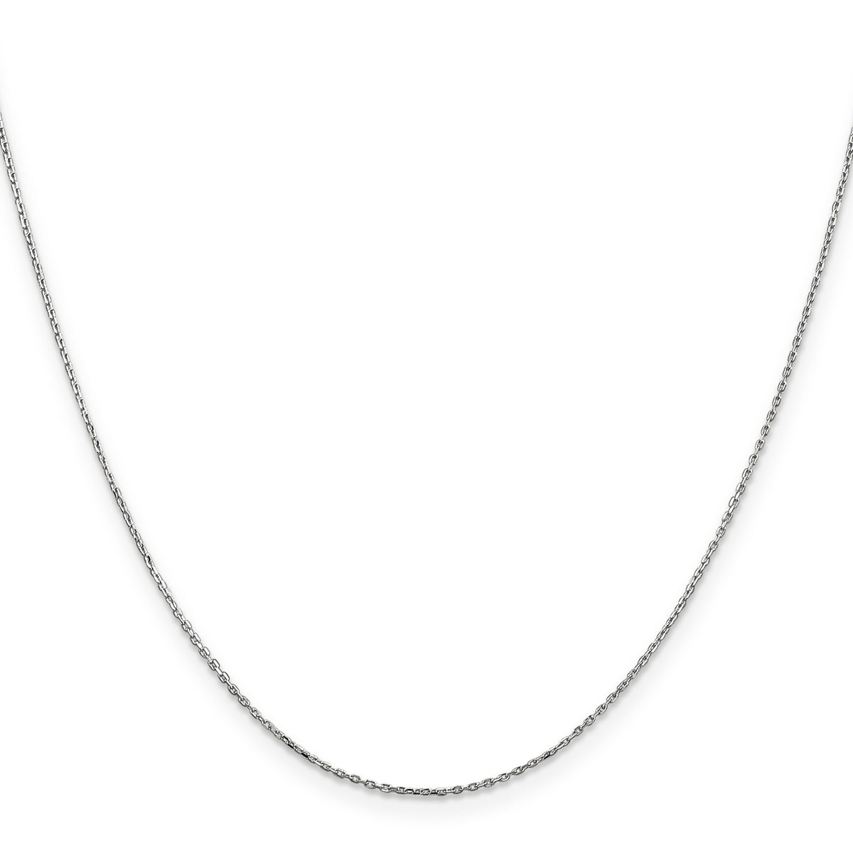 Gold (10K & 14K) Diamond-Cut Cable Chain - 10k White Gold / 16 in / 0.8 mm, Lobster#10k White Gold_0.8 mm, Lobster