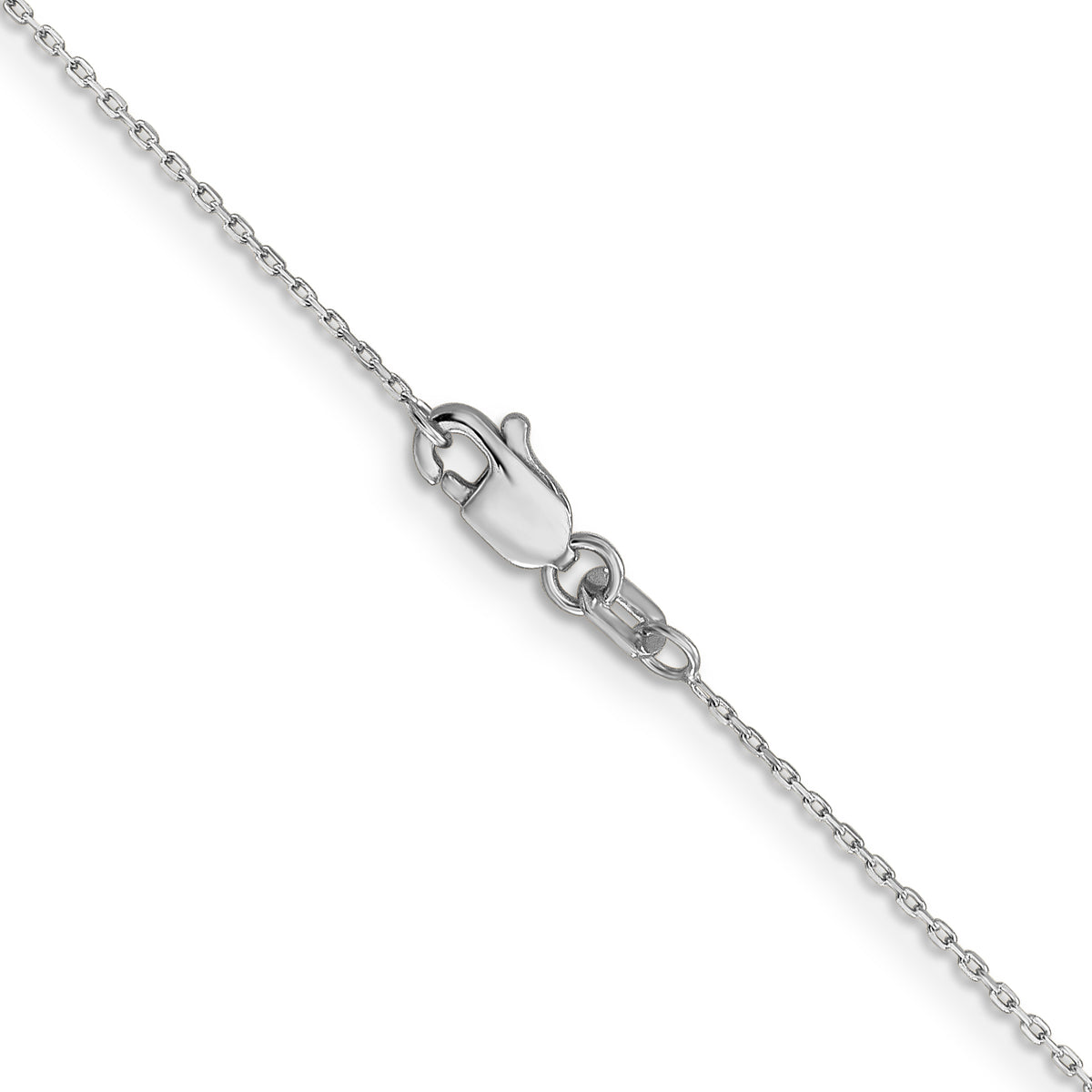 Gold (10K & 14K) Diamond-Cut Cable Chain - 10k White Gold / 16 in / 0.8 mm, Lobster