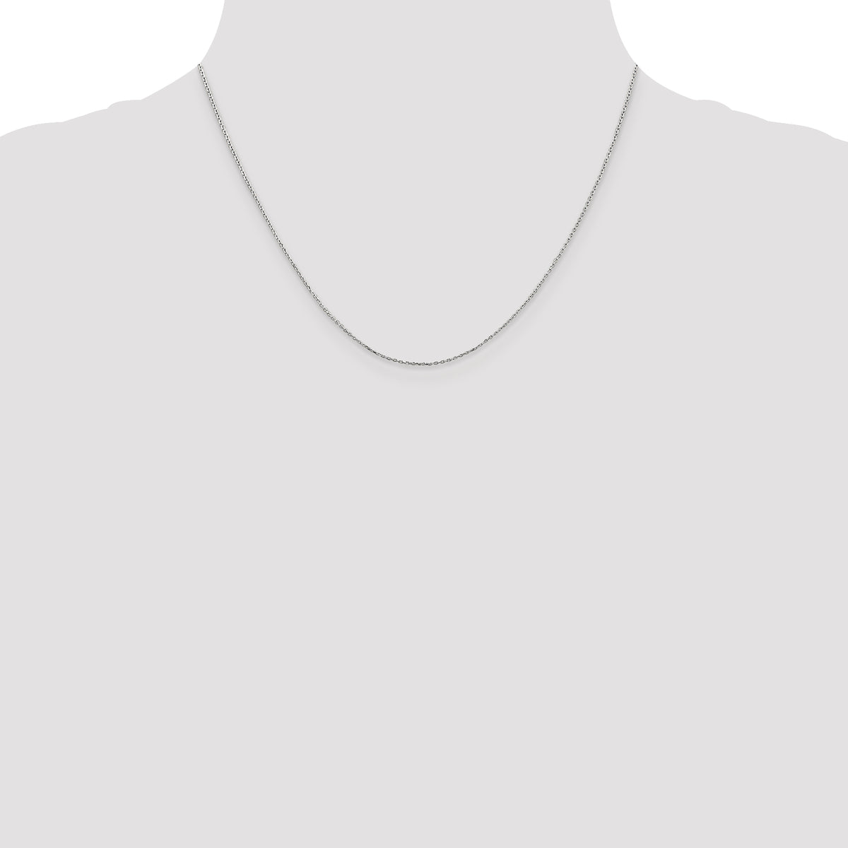 Gold (10K & 14K) Diamond-Cut Cable Chain - 10k White Gold / 20 in / 0.8 mm, Lobster