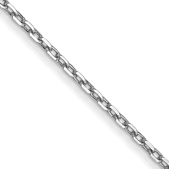 Gold (10K & 14K) Diamond-Cut Cable Chain - 10k White Gold / 20 in / 0.8 mm, Spring Ring
