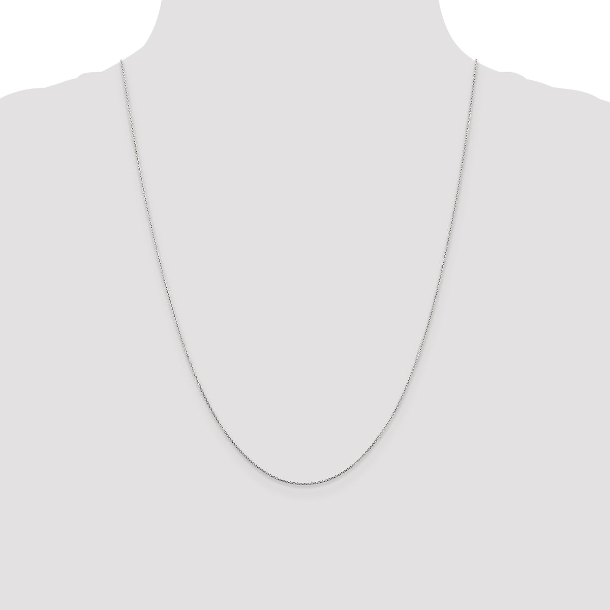 Gold (10K & 14K) Diamond-Cut Round Open Link Cable Chain - 10k White Gold / 24 in / 0.8 mm