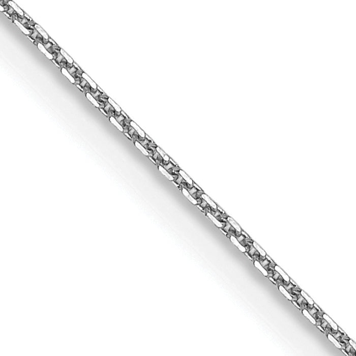 Gold (10K & 14K) Diamond-Cut Round Open Link Cable Chain - 10k White Gold / 16 in / 0.8 mm