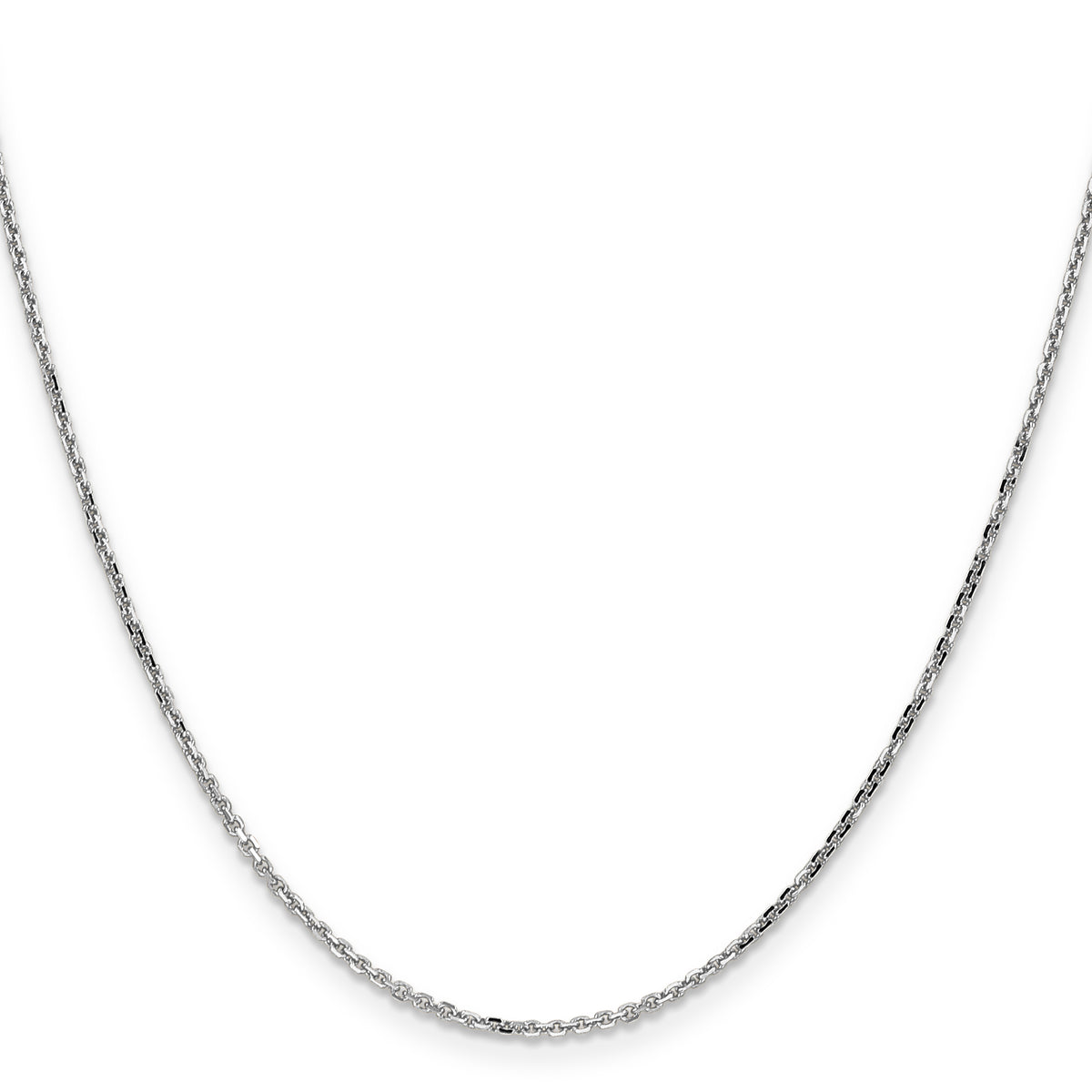 Gold (10K & 14K) Diamond-Cut Round Open Link Cable Chain - 10k White Gold / 16 in / 1.4 mm