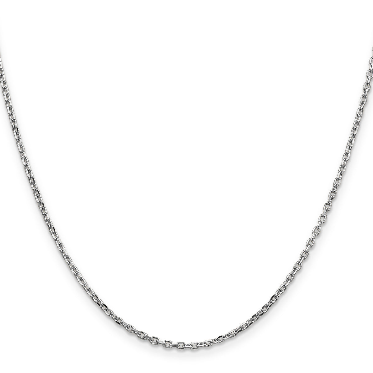 Gold (10K & 14K) Diamond-Cut Round Open Link Cable Chain - 10k White Gold / 16 in / 1.8 mm