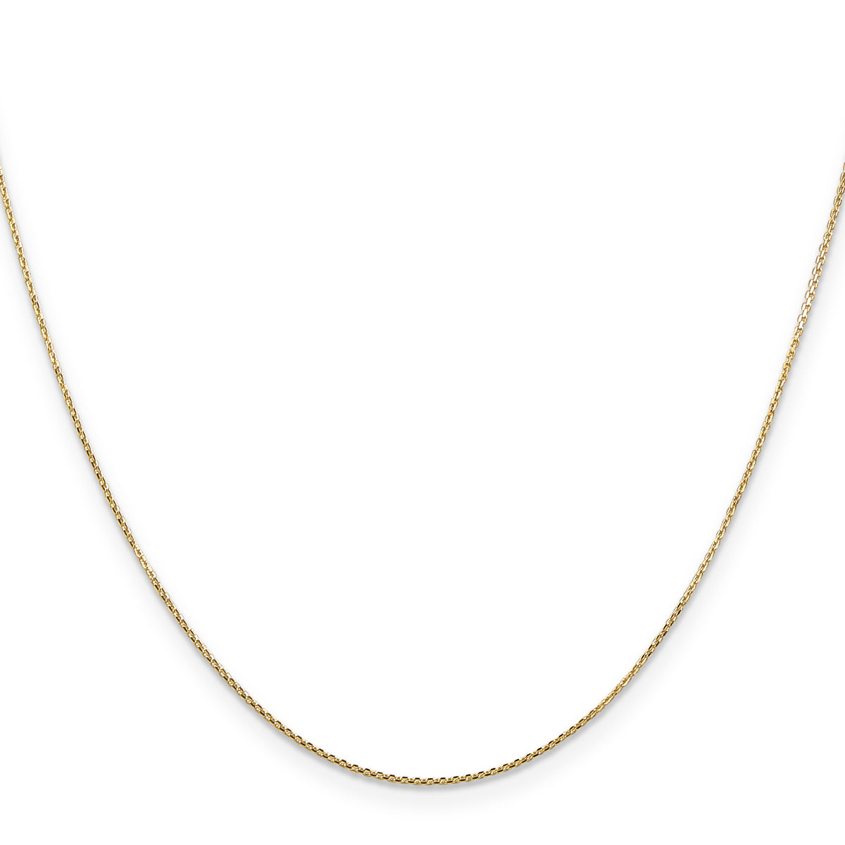 Gold (10K & 14K) Diamond-Cut Round Open Link Cable Chain - 10k Yellow Gold / 16 in / 0.8 mm
