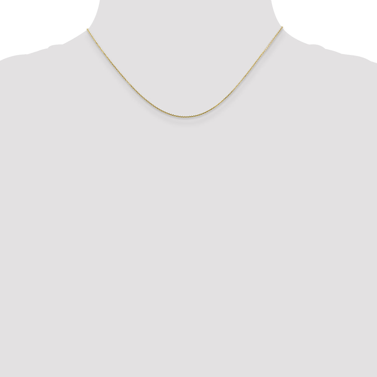 Gold (10K & 14K) Diamond-Cut Round Open Link Cable Chain - 10k Yellow Gold / 16 in / 0.8 mm