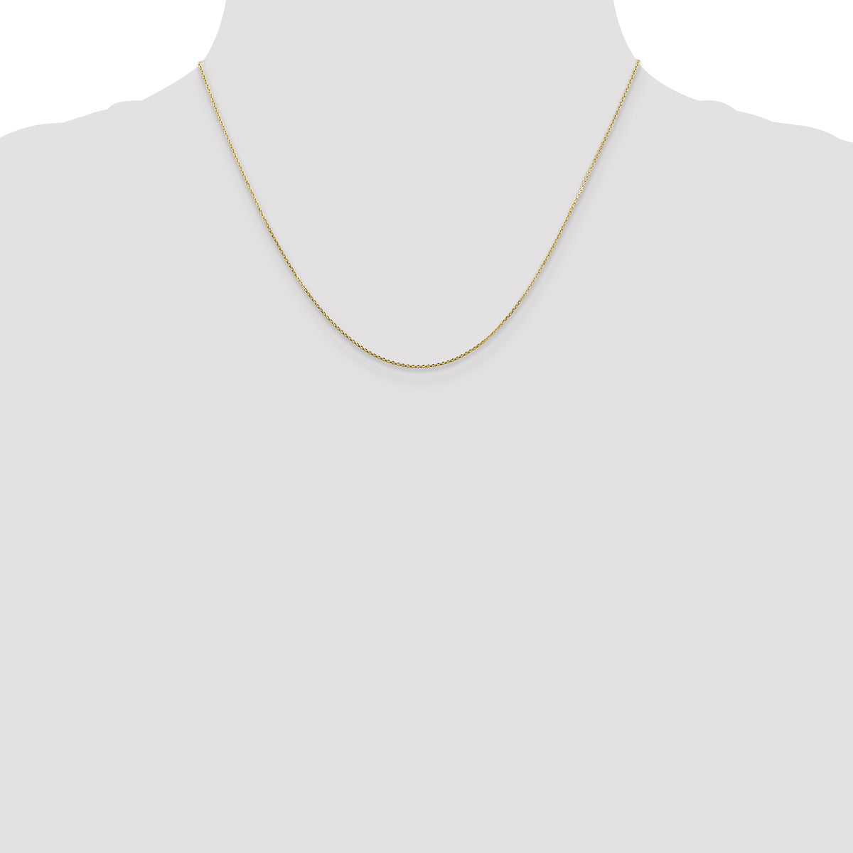 Gold (10K & 14K) Diamond-Cut Round Open Link Cable Chain - 10k Yellow Gold / 18 in / 0.8 mm