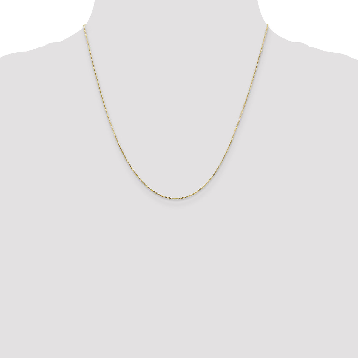 Gold (10K & 14K) Diamond-Cut Round Open Link Cable Chain - 10k Yellow Gold / 20 in / 0.8 mm