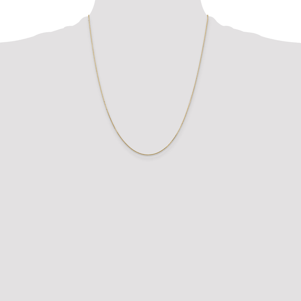 Gold (10K & 14K) Diamond-Cut Round Open Link Cable Chain - 10k Yellow Gold / 22 in / 0.8 mm