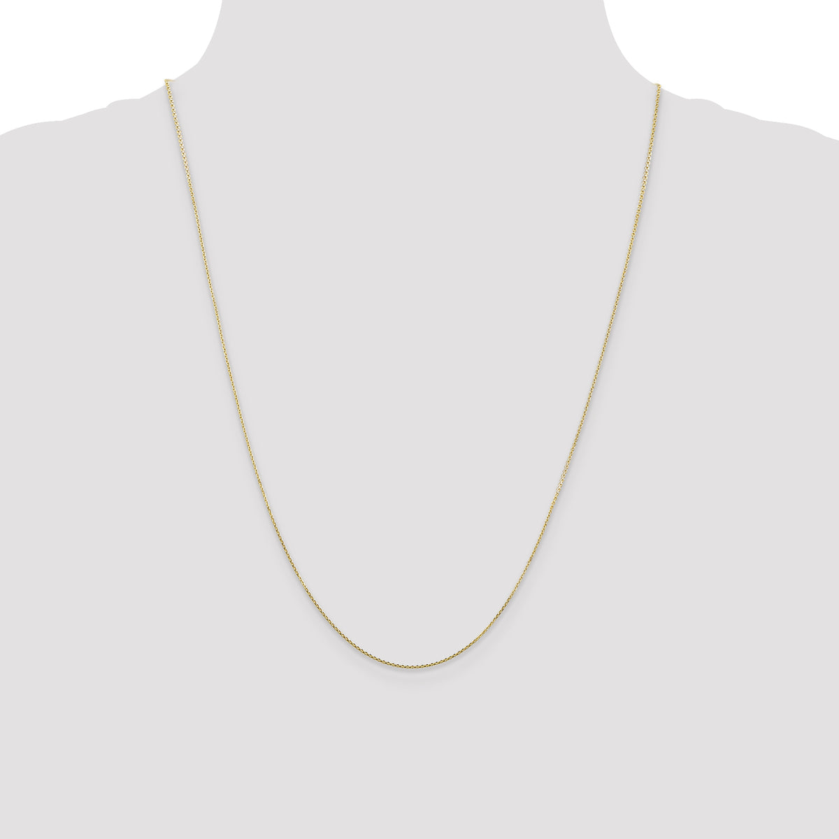 Gold (10K & 14K) Diamond-Cut Round Open Link Cable Chain - 10k Yellow Gold / 24 in / 0.8 mm